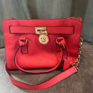 Michael Kors Coral Hamilton Saffiano Leather Bag